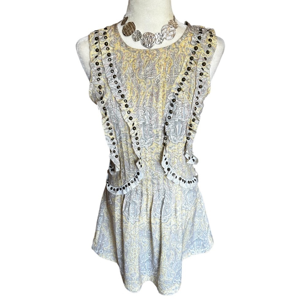 Pam & Gela Paisley, Ruffles & Studs Dress